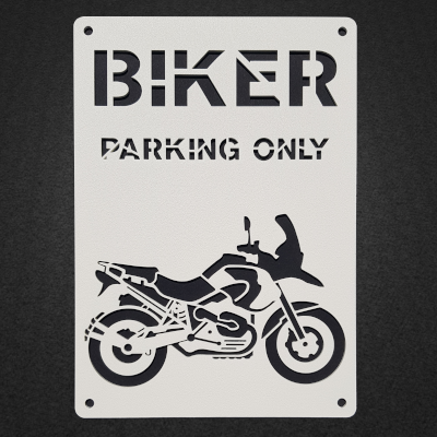 Blechschild BMW GS 1200 Schwarz Weiß