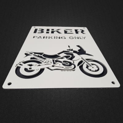 Blechschild BMW GS 1200 Schwarz Weiß