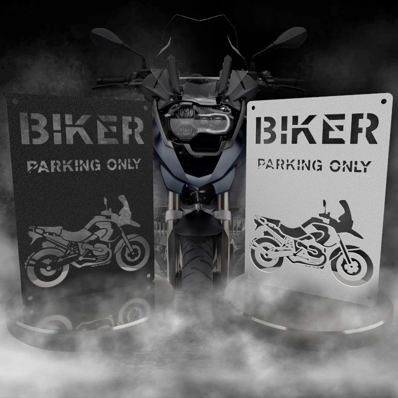 Blechschild BMW GS 1200 Schwarz Weiß